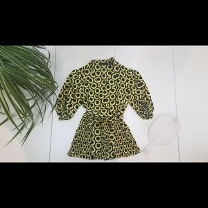INC Yellow and Black Fitted Blouse